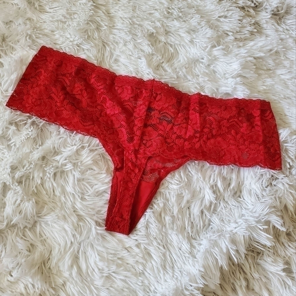 Iris Lilly London NEW 3 pack red lace thong underwear sz. M - Picture 8 of 10